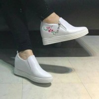 Jual flower sepatu import hk korea slip on platform wedges sneakers Murah