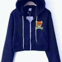 Jual CA - CROP JACKET NAVY MISCAH / JAKET WANITA CROP ABU MISCAH Murah