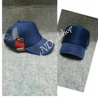 topi trucker polos biru navi
