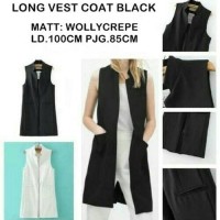 Jual Long Vest Coat Black Murah