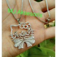 Jual Kalung Nama Hello Kitty Kalung Ukir Nama Silver Stainless Kalung Cewek Murah