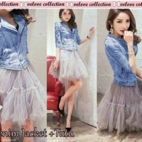 Jual st denim jaket +tutu dress Murah