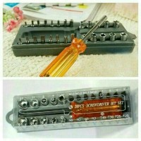 Jual #Obeng Obeng multifungsi set 28 in 1 mata kunci sock ring pas motor mo Murah
