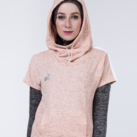Jual Essora crop scuba hoodie specs original peach blush Murah