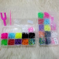 Jual REFILL PACK DIY Rainbow Loom Bands Colorful gelang kalung cincin bando Murah