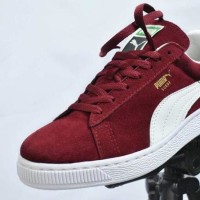 Jual SEPATU PUMA SUEDE CLASSIC IMPORT / MERAH MAROON / CASUAL PRIA - DISKON Murah