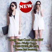 Jual DAPATKAN Long Vest Coat Gina SW coat wanita wolly crepe putih Murah