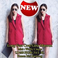 Jual DAPATKAN HARGA KHUSUS Long Vest Coat Gina SW coat wanita wolly crepe Murah