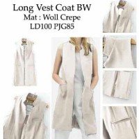 Jual DAPATKAN TERBATAS long vest coat white RO longvest wanita woll crepe Murah
