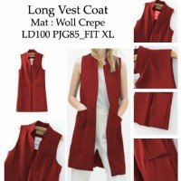 Jual DAPATKAN long vest voat maron RO longvest wanita woll crepe maroon Murah
