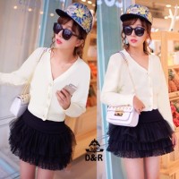 Jual DAPATKAN EXCLUSIVE st tutu cardi DR setelan wanita spandek putih Murah