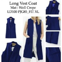 Jual DAPATKAN PALING MURAH long vest coat navi RO longvest wanita woll cre Murah