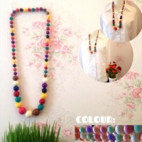 Jual SALE!!- Kalung geometric warna warni pelangi bola Murah