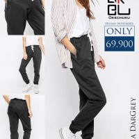 Jual PROMO CELANA JOGGER PANTS SOFIA DARKGREY OKECHUKU SWEATPANTS BASIC TRA Murah