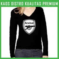 Jual Kaos Arsenal Logo 3 Wanita Cewek Lengan Panjang WLP-ARS03 Murah