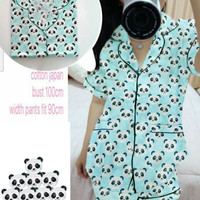 Jual Promo ! PIYAMA PANDA BLUE setelan wanita katun jepang biru Murah