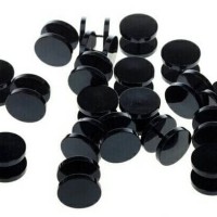 Jual ISF Anting Tindik Telinga Pria Hitam Bundar Bulat Barbel Pank Rock Ja Murah