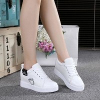 Jual LS- SNEAKER WEDGES MD19 PUTIH BOOTS MURAH sepatu cewek murah Murah
