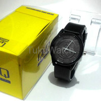 Jual Jam Tangan Pria Wanita Q Q Smile Full Black Terbaru Murah