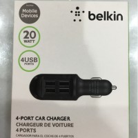 Jual BELKIN 4 PORT USB CAR CHARGER 20watt 1Amp x 4 - BLACK Murah