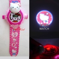Jual JAM TANGAN ANAK LASER PROYEKTOR HELLO KITTY Limited Murah