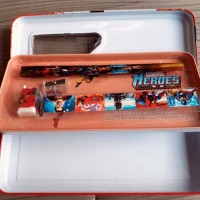 Jual Tempat Pensil Set Kotak Pensil Set Marvel Heroes Spiderman Merah Murah