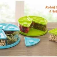 kotak snack 5 sekat toples 5 sekat modern kedap udara kue permen