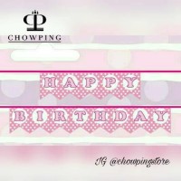 Jual Banner Flag HBD / Bunting Flag Happy Birthday Polkadot Berkualitas Murah