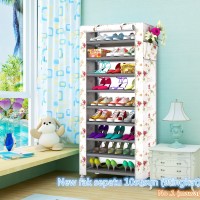 Jual Dusk cover Rak Sepatu Kain Lemari packing Dus 10 SUSUN 9 rangka Murah