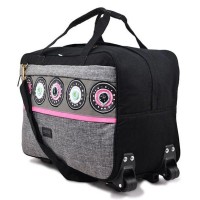 Jual Tas Trolley Lipat Travel Bag Kanvas Maika Etnik SAMBORI BLACK Murah