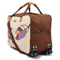 Jual Tas Trolley Lipat Travel Bag Kanvas Maika Etnik AGAM BROWN utk Wanita Murah