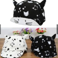 Jual Topi Anak Korea Import Motif Cat Black n White Murah