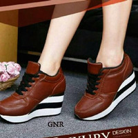 Jual SEPATU WEDGES/SNEAKERS BOOTS ZR013 SASATUEM COKLAT Murah