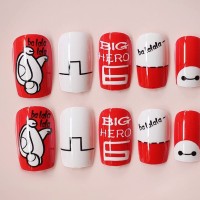 Jual Kuku Palsu Cantik Baymax B13 Wedding Fake Nail 3D Nail Art Murah