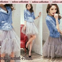 Jual SUMBER GROSIR LQ ST DENIM JAKET TUTU Bahan denim chamr T0210 Murah