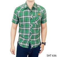 Jual Kemeja Flanel Pendek Pria SHT 636 KODE FF1356 Murah
