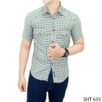 Jual Mens Short Sleeve Flannel Shirts SHT 63 KODE FF1357 Murah
