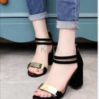 Jual Sepatu Wanita Cewek Heels Hak Tahu Tgs 031 Hitam KND Murah