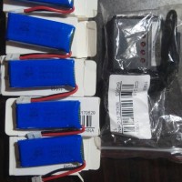 Jual 5 Pcs Batrai 500mah 25C dan Charger For Hubsan X4 dan Racing Drone Murah