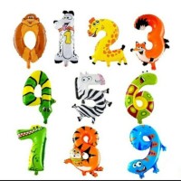 Jual Balon foil angka hewan animal Murah