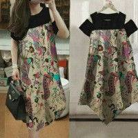 Jual bohemian dress midi melisa batik silk Murah