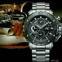 JAM TANGAN PRIA ALEXANDRE CRISTIE AC9205 ORIGINAL SILVER BLACK