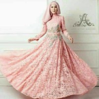 Jual Lucida maxi brukat baju muslim pesta navy marun black white T2909 Murah