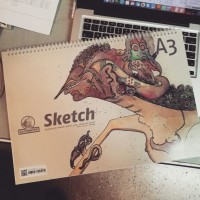 Jual Double Spiral Sketch A3 40 lembar utk Cat Air Sketsa Book Buku Gambar Murah