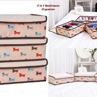 Jual Organizer 3in1 Underwear Organizer MOTIF (Bahan lebih t DB Murah