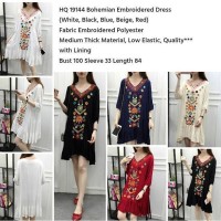 Jual HQ 19144 Bohemian Embroidered Dress Murah