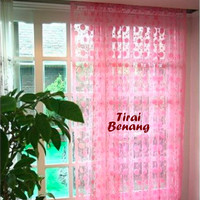 Jual Rumah Tangga Tirai Benang Motif Polkadot Softpink (Tirai B Db Murah