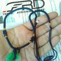 Jual MFFU Kalung Tali Hitam Batu Giok Hijau Pria Wanita Necklace Pendant J Murah