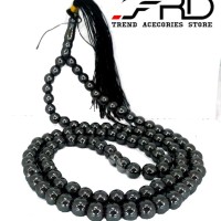 Jual MFFU Kalung Tasbih Batu Giok Hitam Asli 99 Butir Necklace Black Jade Murah