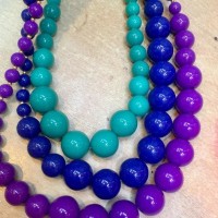 Jual MURAH- Kalung geometric warna warni cerah polos bola Murah